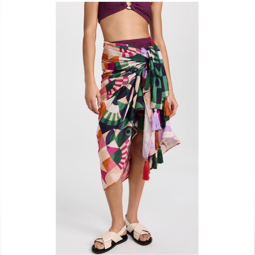 FARM Rio Ombre Toucan Sarong Toucan Ombré Sarong Scarf 51” x 70” EUC